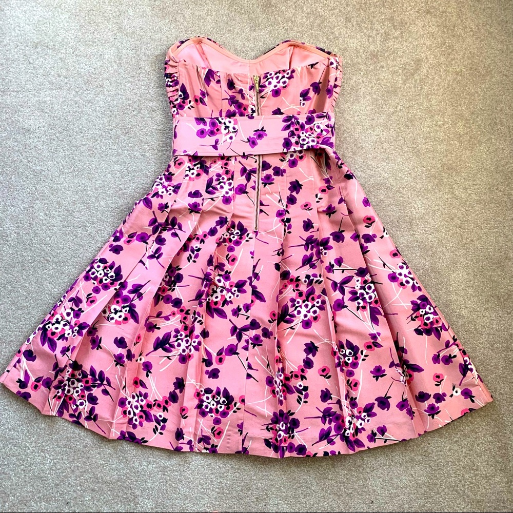 Express Flower Pattern Strapless Dress - Picture 3 of 4